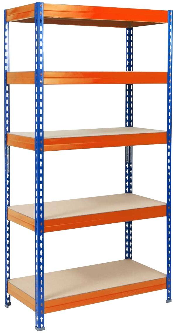 MAMMUT Stellingkast Grizzly Staal Blauw, oranje 5 planken 1200 x 600 x 2200 mm