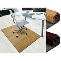 FLOORDIREKT PRO Stoelmat Bamboe, vilt Bruin 90 x 120 cm