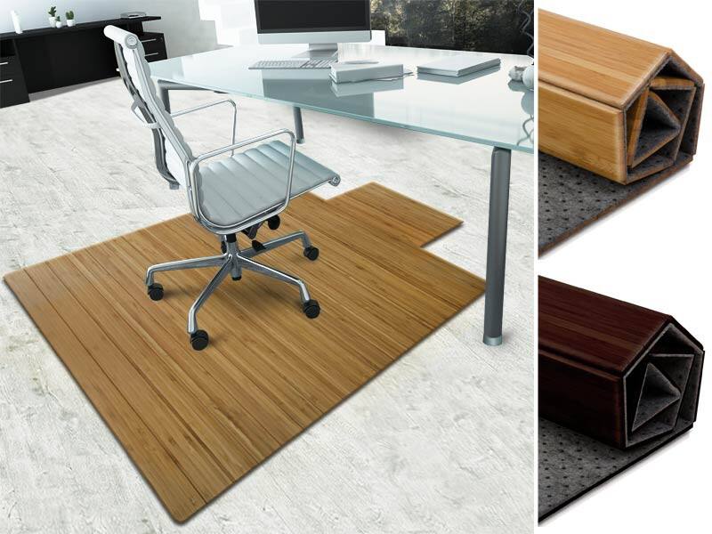 FLOORDIREKT PRO Stoelmat Bamboe, vilt Bruin 90 x 120 cm