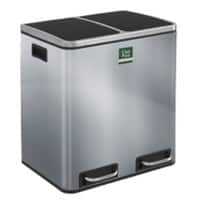 Casa Pura Pedaalemmer 30 L Zilver PP (polypropeen), RVS (Roestvrij staal) 2 x 15 Liter