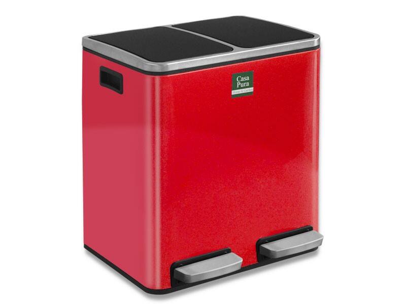 Casa Pura Felix Pedaalemmer PP (Polypropeen), RVS (Roestvrij staal) Rood 58,5 x 65 cm