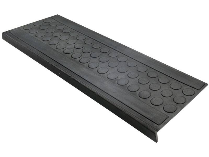 FLOORDIREKT STEP Coin Trapmat Rubber Zwart 25 x 75 cm