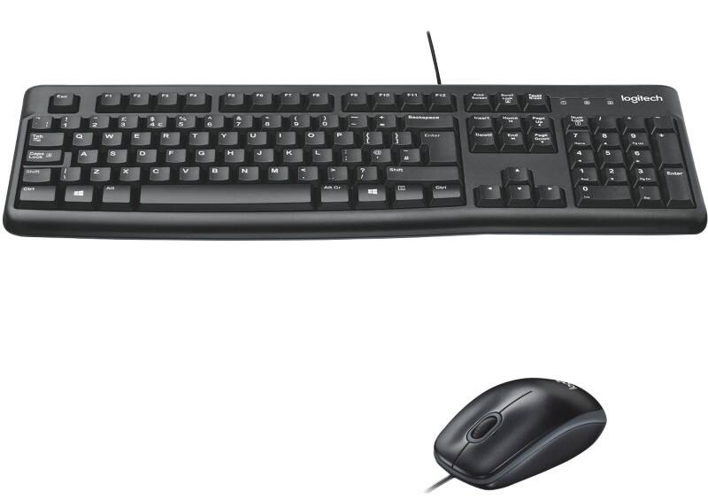 Logitech Toetsenbord en muis Draadloos QWERTY zonder bluetooth Zwart MK120