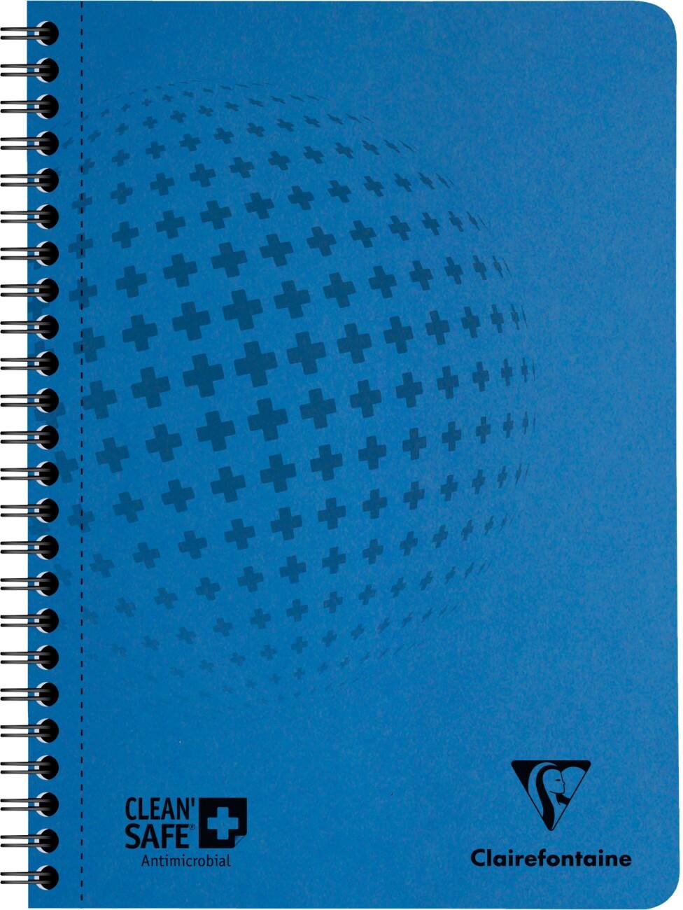 Clairefontaine Clean and Safe A5 Spiraalblok Blauw Premium Perskarton Omslag Geruit 60 vellen