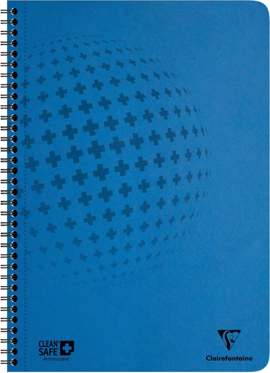 Clairefontaine Clean'Safe A4 Spiraalschrift Blauw Kartonnen kaft Gelinieerd 60 Vellen
