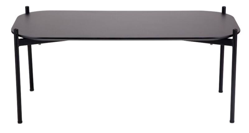 meet powered by PAPERFLOW Rechthoekige bijzettafel Meet Zwart blad Zwart frame 4 poten 1000 x 500 x 400 mm