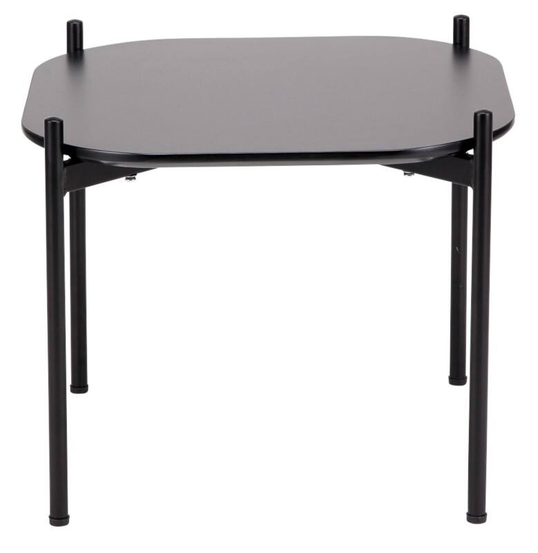 meet powered by PAPERFLOW Vierkante bijzettafel Meet Zwart blad Zwart frame 4 poten 500 x 500 x 400 mm