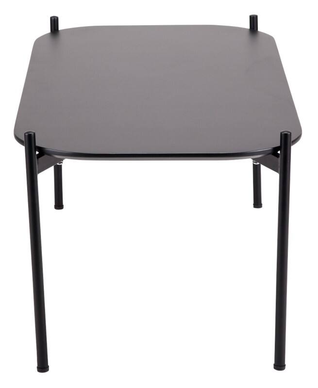 meet powered by PAPERFLOW Rechthoekige bijzettafel Meet Zwart blad Zwart frame 4 poten 750 x 500 x 400 mm