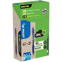 Pilot inklapbaar Gel Rollerball Blauw 0.32 mm Medium Kegelvormig Recycled 24 Stuks