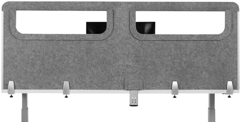 BE Safety Kuchscherm W160 H60 Achterwand Grijs Met zichtvenster