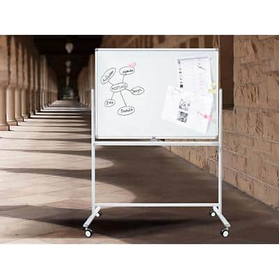 Master of Boards Whiteboard Standford Gelakt Mobiel en draaibaar 80 x 110 cm