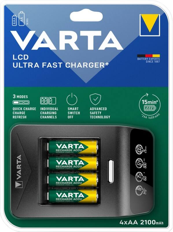VARTA Batterij oplader Ultra Fast AA 2100 mAh Nikkel-metaalhydride (NiMH)