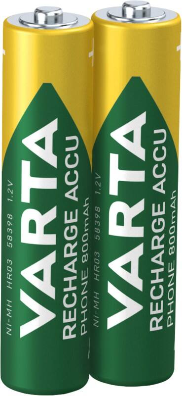 VARTA Batterij Phone AAA 800 mAh Nikkel-metaalhydride (NiMH) 1.2 V 2 2 Stuks