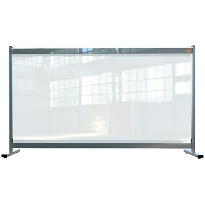 Nobo vrijstaand Beschermend scheidingsscherm Premium Plus 1470 x 860 x 410mm PVC,Metaal Zilver