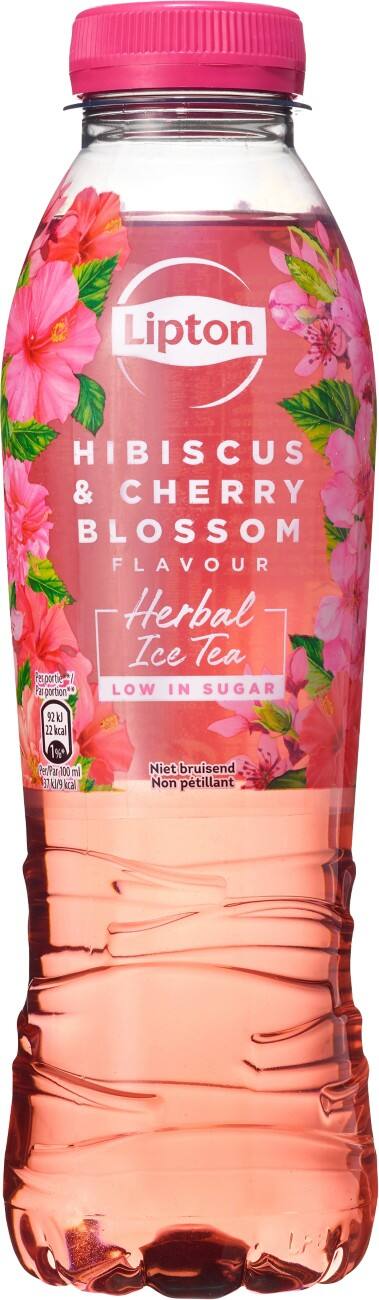 Lipton Herbal Hibiscus, kersenbloesem Ice Tea 12 flessen van 500 ml