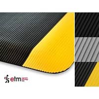 etm Heavy Duty Ripp Mat PVC (Polyvinylchloride), Vinyl Zwart 90 x 150 cm