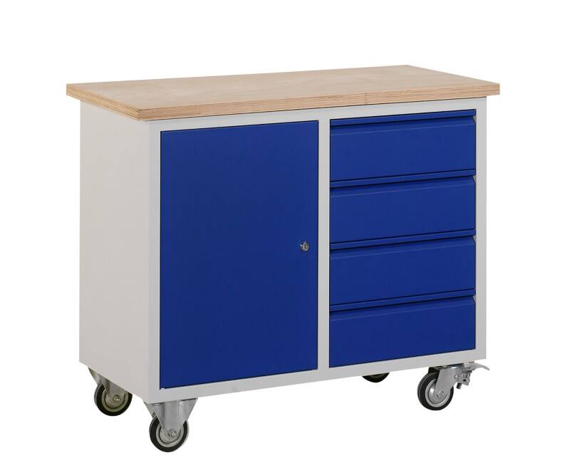 Mobiele werkbank Blauw, Wit 1000 x 500 x 940 mm AR3