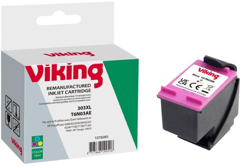 Viking 303XL compatibele HP inktcartridge T6N03AE cyaan, geel, magenta