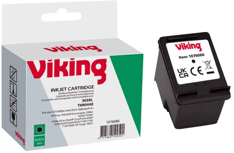 Viking 303XL compatibele HP inktcartridge T6N04AE zwart