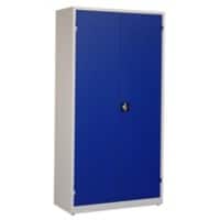 Ceha Draaideurkast Metaal 4 Planken Afsluitbaar 1.000 x 450 x 1.950 mm Blauw, wit