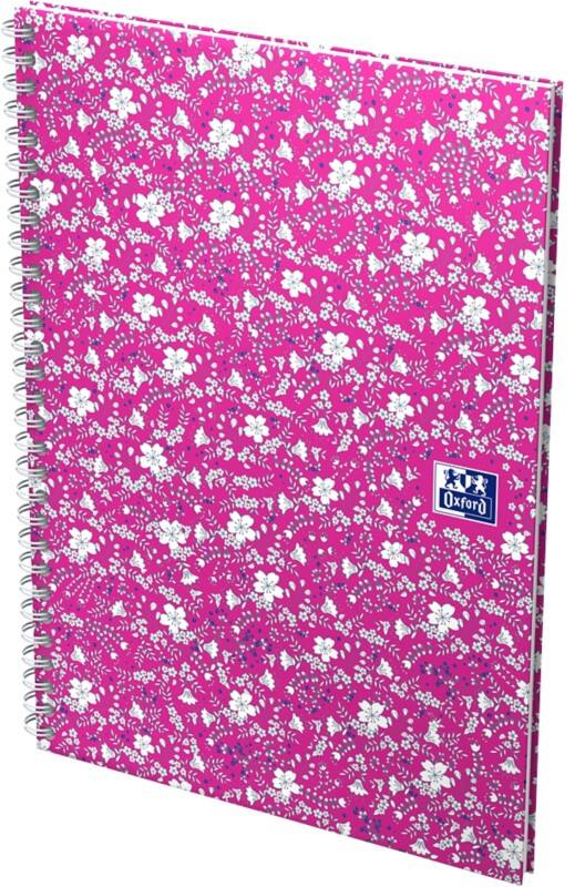 OXFORD Floral Notitieboek A5 Gelinieerd Spiraal gebonden Hard Cover Kleurenassortiment 120 Pagina's 60 Vellen