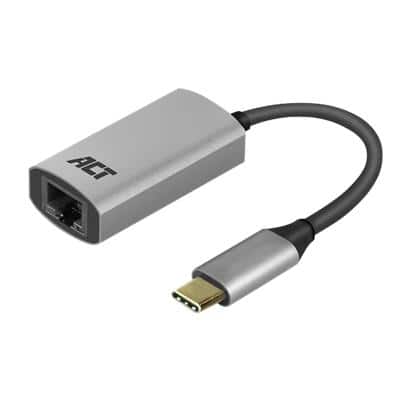 ACT AC7080 Netwerkadapter 15 cm Grijs USB-C naar Gigabit