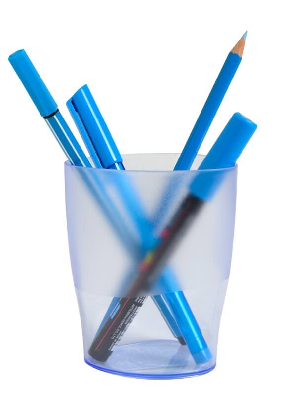 Exacompta Pennenbakje 67610D Classic Polystyreen 95 x 80 x 60 mm Blauw, Transparant 10 Stuks