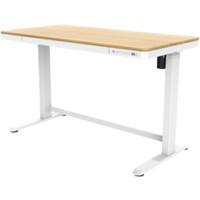 euroseats Zit-sta-bureau Rechthoekig Eiken C-Voet 1 Lade 1.202 (B) x 602 (D) x 1.210 (H) mm Metaal