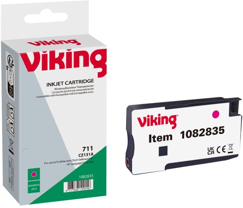 Viking 711 compatibele HP inktcartridge CZ131A magenta