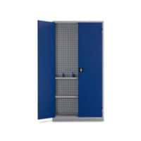 Ceha Draaideurkast Metaal 2 rekken Afsluitbaar 1.000 x 450 x 1.950 mm Blauw, wit