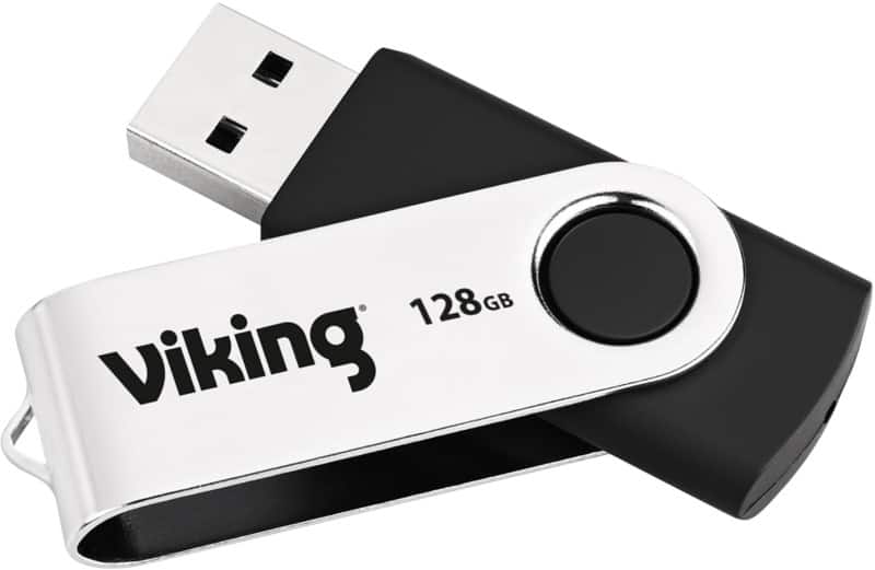 Viking USB-stick USB 2.0 128 GB Zilver, zwart