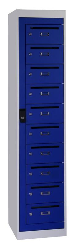 Postvakkenkast OPK 180 Blauw, Wit 400 x 500 x 1800 mm 10 deurs
