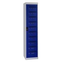 Postvakkenkast OPK 180 Blauw, Wit 400 x 500 x 1800 mm 10 deurs