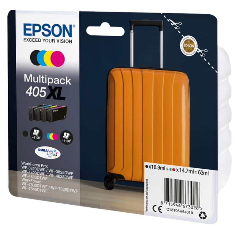 Epson 405XL Origineel Inktcartridge C13T05H640 Zwart, cyaan, magenta, geel Multipak 4 Stuks