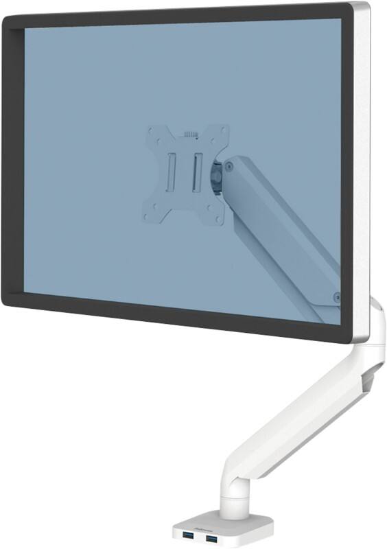 Fellowes 8056201 Platinum Series Enkele monitorarm Gasveertechnologie 2 USB-poorten Wit