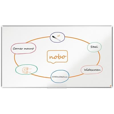 Nobo Premium Plus Widescreen whiteboard 1915374 wandmontage magnetisch gelakt staal 188 x 106 cm