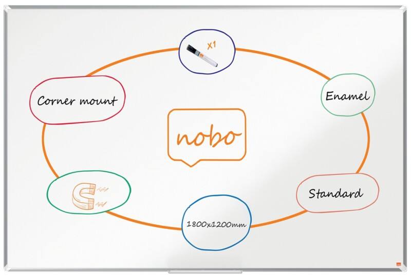 Nobo Premium Plus whiteboard 1915149 wandmontage magnetisch email 180 x 120 cm