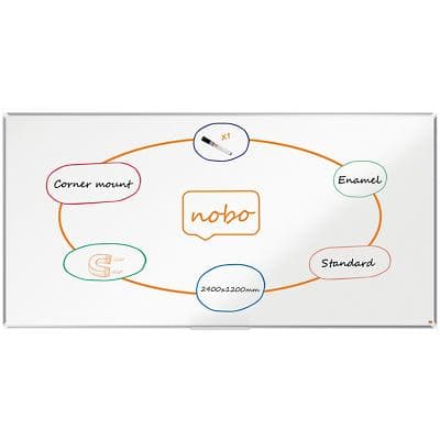 Nobo Premium Plus whiteboard 1915151 wandmontage magnetisch email 240 x 120 cm
