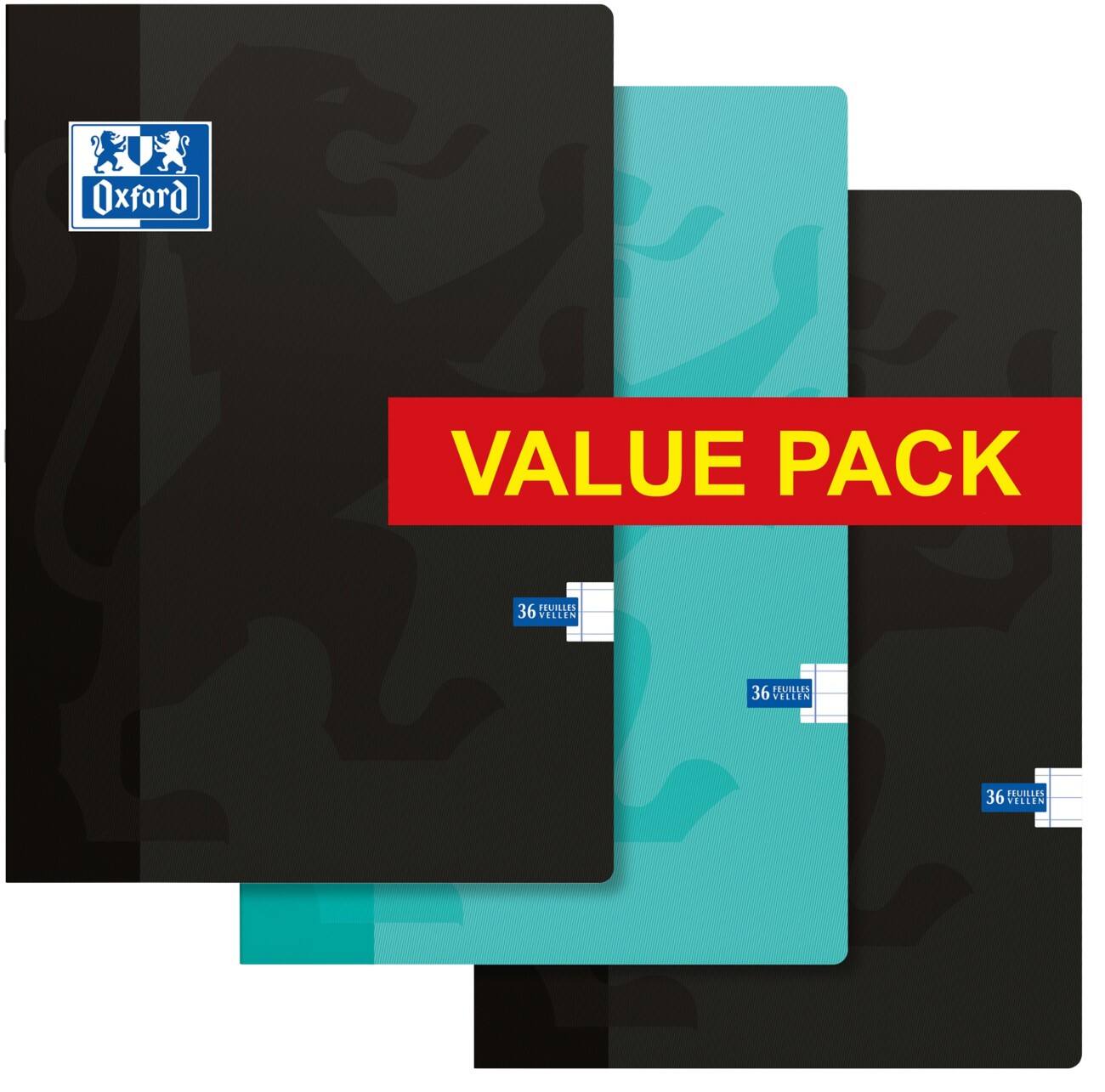 OXFORD Schrift Blauw, Zwart Gelinieerd A4 21 x 29,7 36 Pagina's