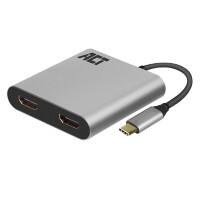 ACT USB-C HDMI Dual monitor MST female adapter 4K AC7012