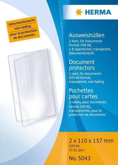 HERMA documenthoes 5043 transparant PP (polypropeen) 2-delig 15,7 x 11 cm 25 stuks