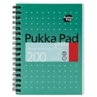 Pukka Pad Schrijfblok Metallic Jotta A6 Gelinieerd Spiraalgebonden Karton Harde rug Groen Geperforeerd 200 Pagina's 3 Stuks