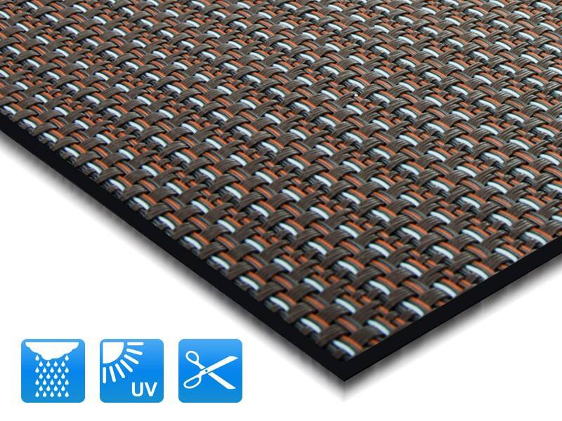 Casa Pura Modena Buitenkleed Polyester, PVC (polyvinylchloride), vinyl Rechthoekig Bruin 90 x 200 cm