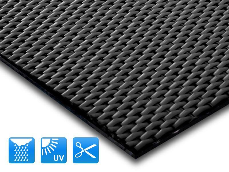 Casa Pura Padua Buitenkleed Polyester, PVC (polyvinylchloride), vinyl Rechthoekig Zwart 60 x 100 cm