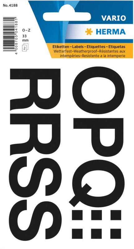 HERMA Letteretiketten 4188 Zwart 33 mm  2 Vellen à 11 Etiketten