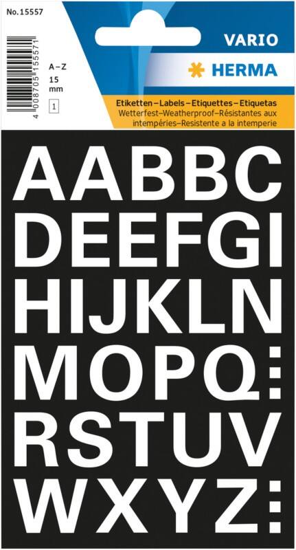 HERMA Letteretiketten 15557 Wit 15 mm  1 Vellen à 36 Vellen