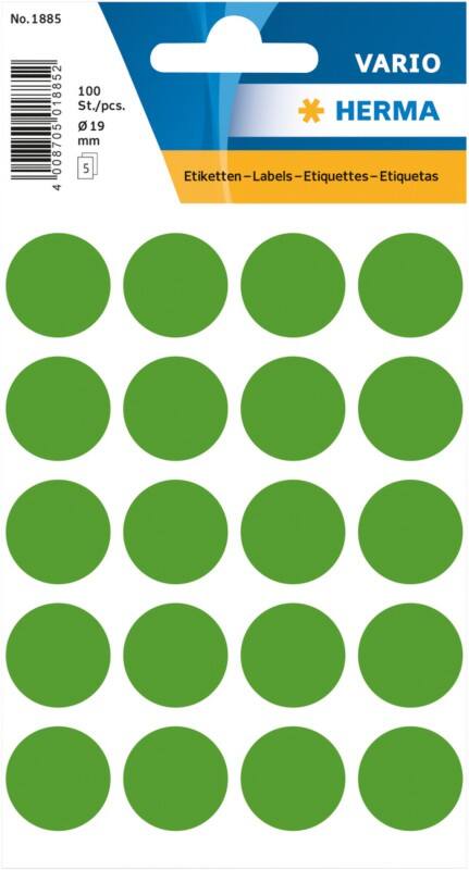 HERMA 1885 Gekleurde stippen Donkergroen ø 19 mm 10 Pakken à 1000 Etiketten