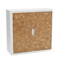 Paperflow Roldeurkast PP (Polypropeen) 2 Planken Afsluitbaar 1.100 x 415 x 1.040 mm Bruin, wit