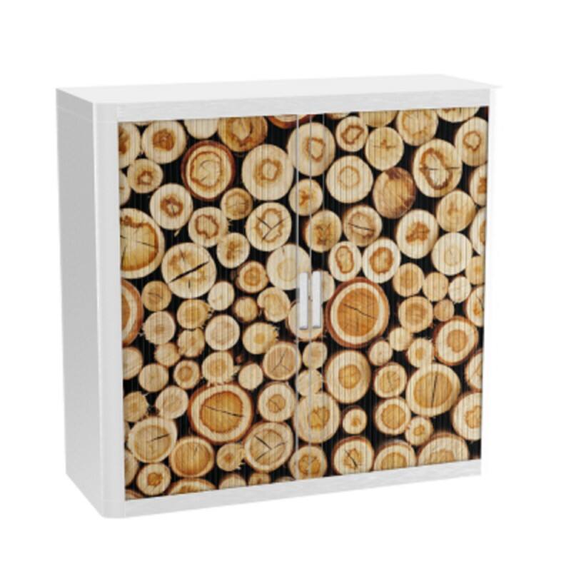 Paperflow Roldeurkast PP (Polypropeen) 2 Planken Afsluitbaar 1.100 x 415 x 1.040 mm Bruin, wit