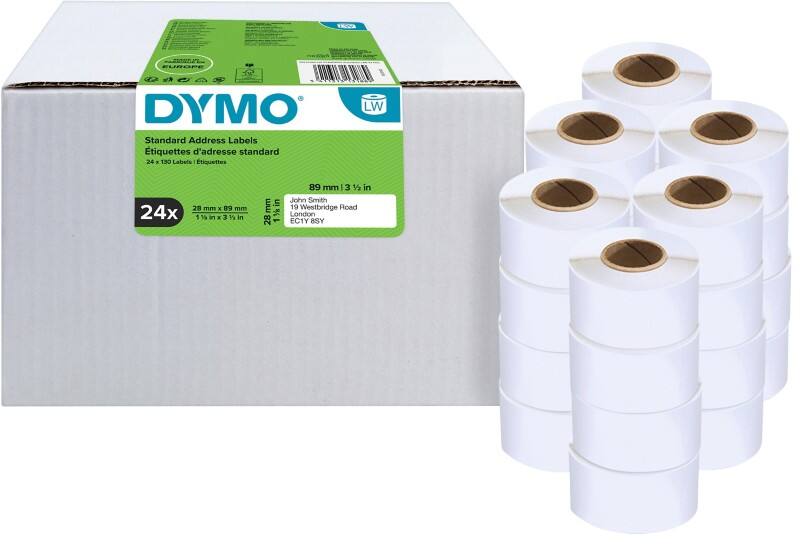 Dymo LW S0722360 / 99010 Authentiek Adresetiketten Zelfklevend Wit 28 x 89 mm 24 Rollen à 130 Etiketten